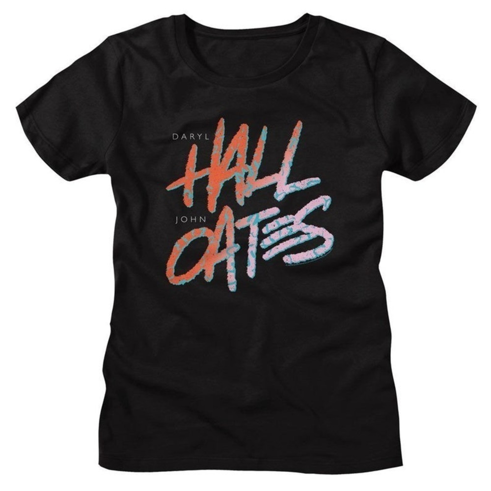 Hall And Oates 80S Text Black Tshirt Gift For Fan